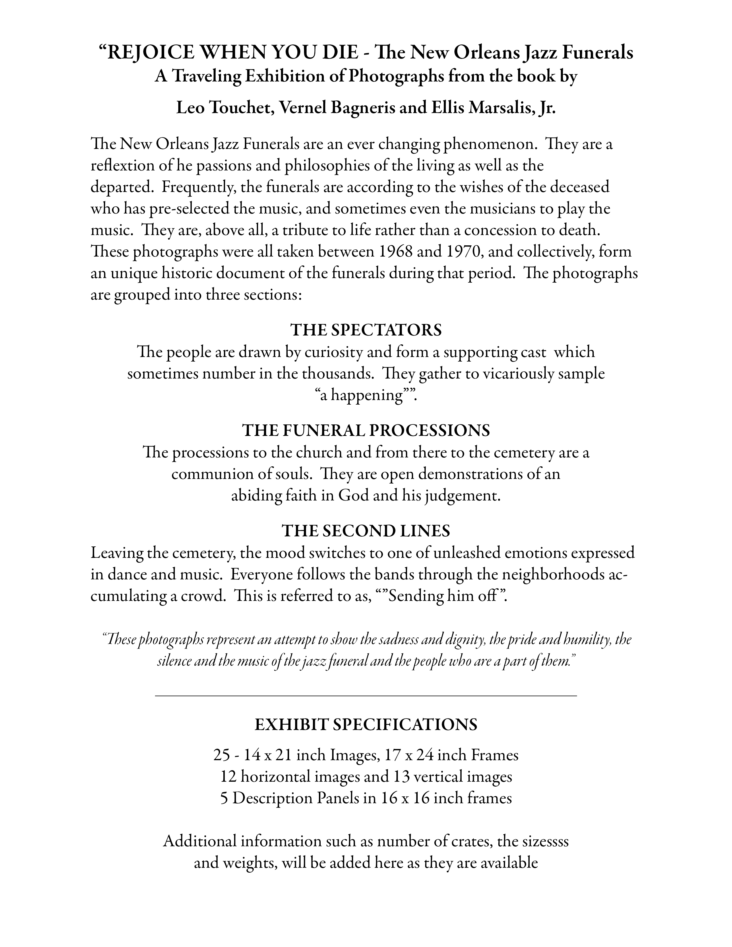 Exhibit Description